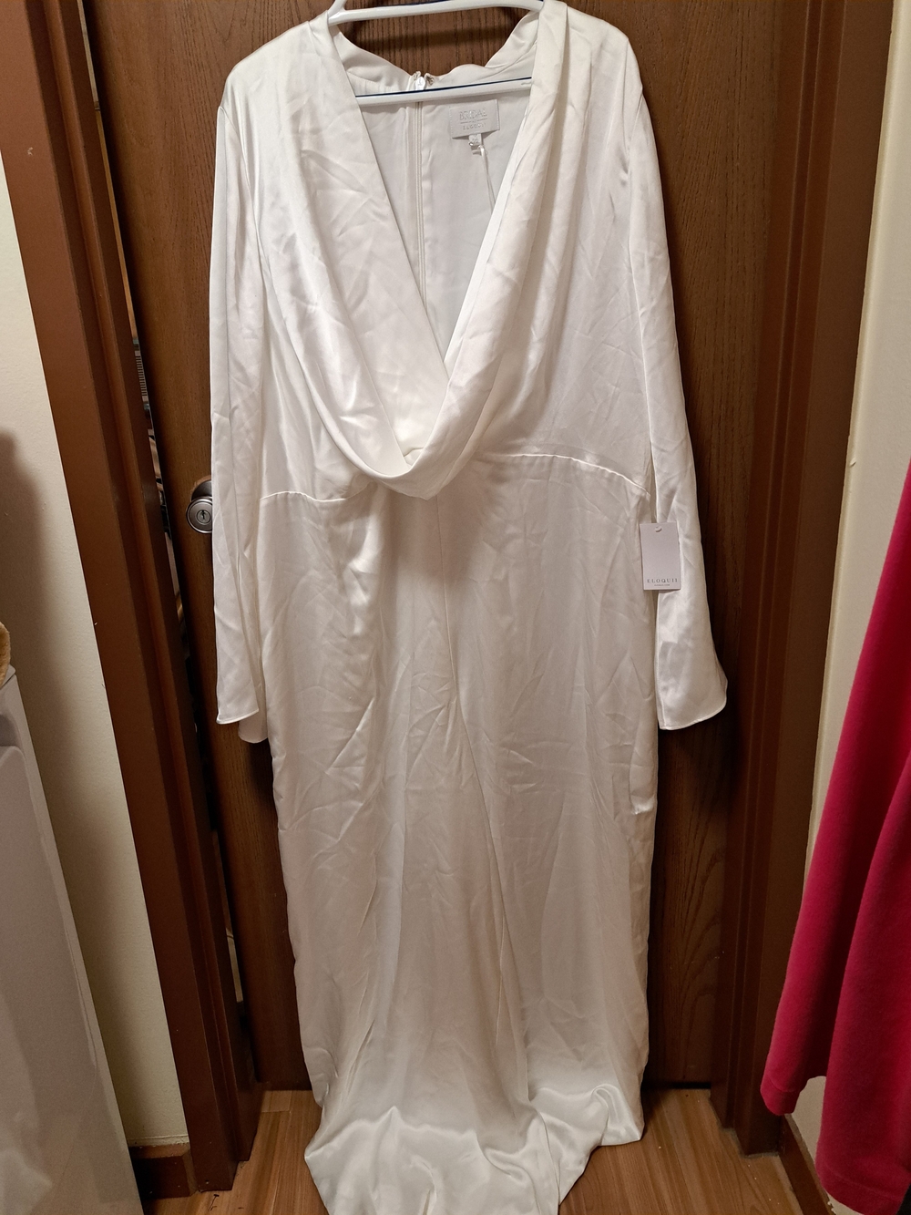 Eloquii White Draped Jumpsuit